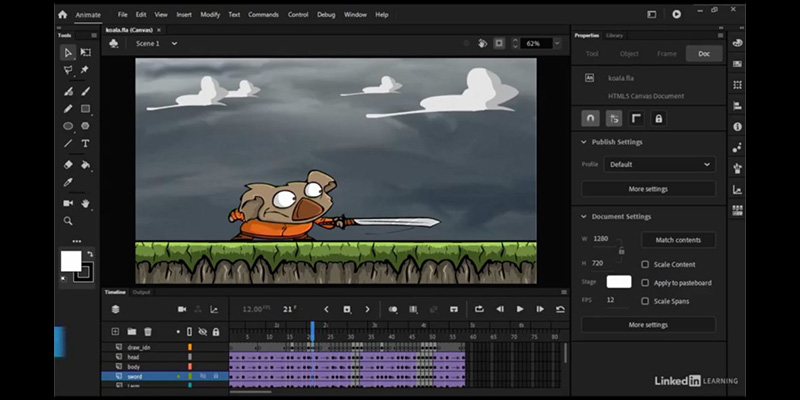 screenshot of Adobe Animate